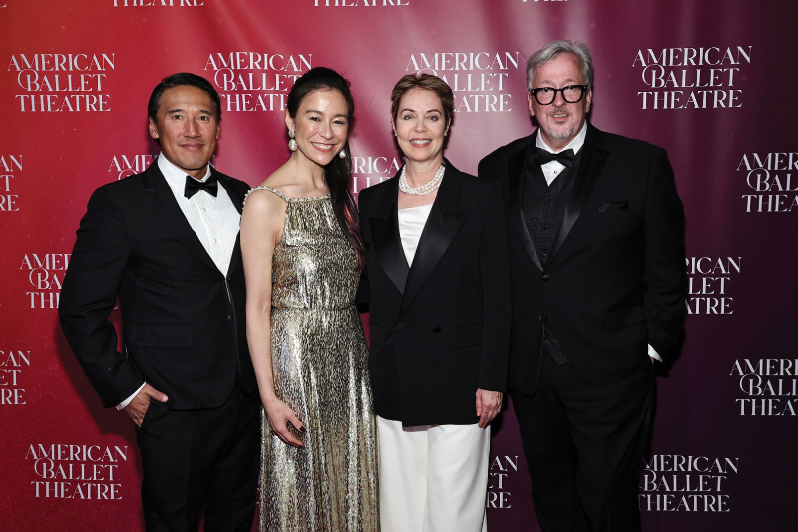 NEW YORK, NEW YORK - MAY 14: (L-R) Jimmy Chin, Elizabeth Chai Vasarhelyi, Susan Jaffe and Barry Hughson attend the American Ballet Theatre Spring Gala at Cipriani 42nd Street on May 14, 2024 in New York City. (Photo by Jamie McCarthy/Getty Images for American Ballet Theatre)
