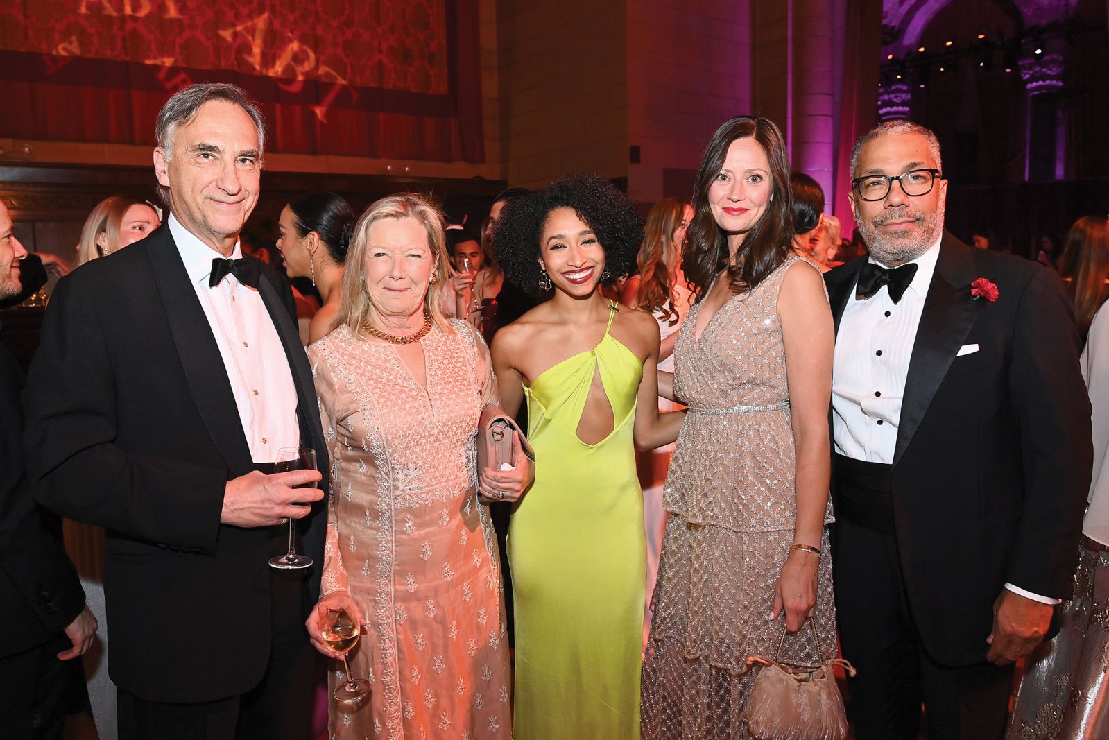 NEW YORK, NEW YORK - MAY 14: (L-R) Ali Wambold, Monica Gerard-Sharpe, Erica Lall, Suzanne Hall and Valentino Carlotti attend the American Ballet Theatre Spring Gala at Cipriani 42nd Street on May 14, 2024 in New York City. (Photo by Roy Rochlin/Getty Images for American Ballet Theatre)