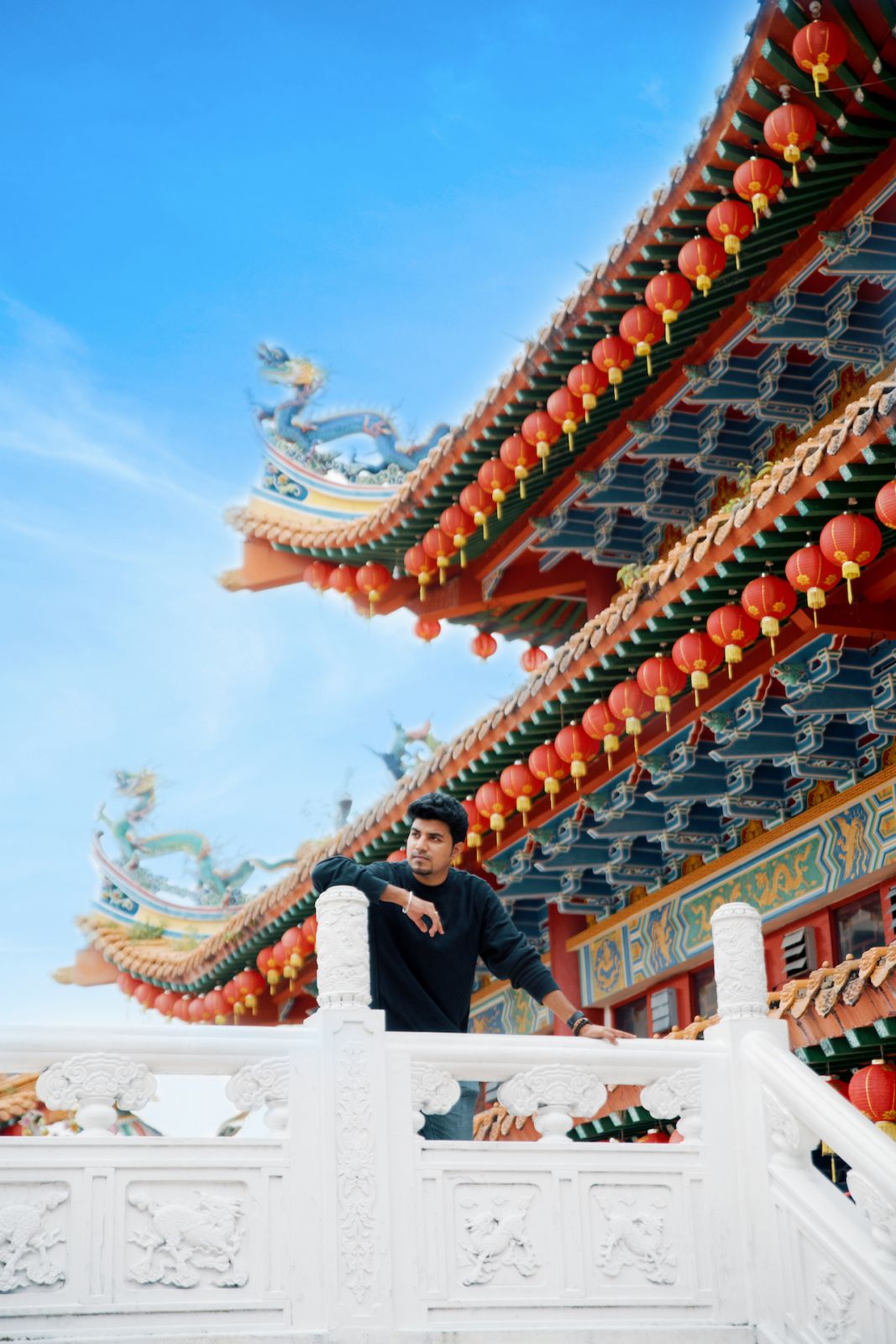Indian film actor Shabby Nair reflects on his career at Thean Hou Temple, Kuala Lumpur