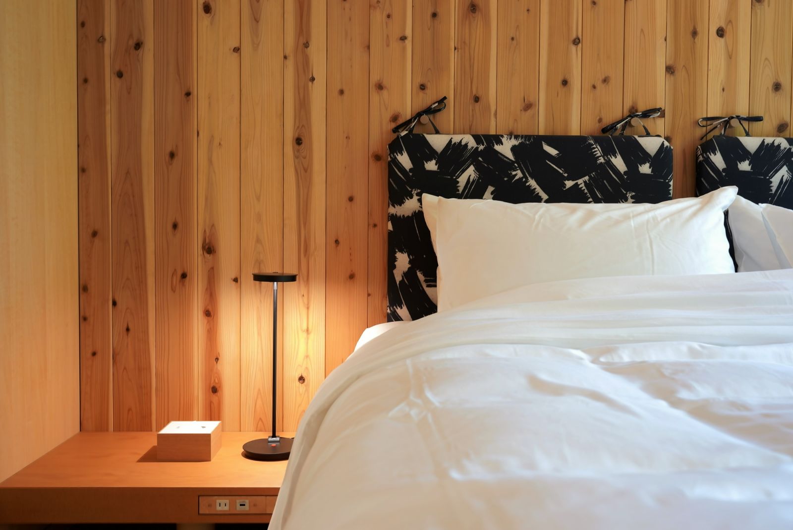 Headboards designed by textile designer Asami Sato (Photo: Hiroyuki Hirai)