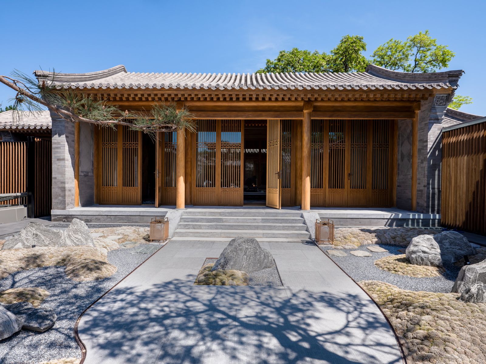 The facade of the Beijing Courtyard House by Formwerkz Architects