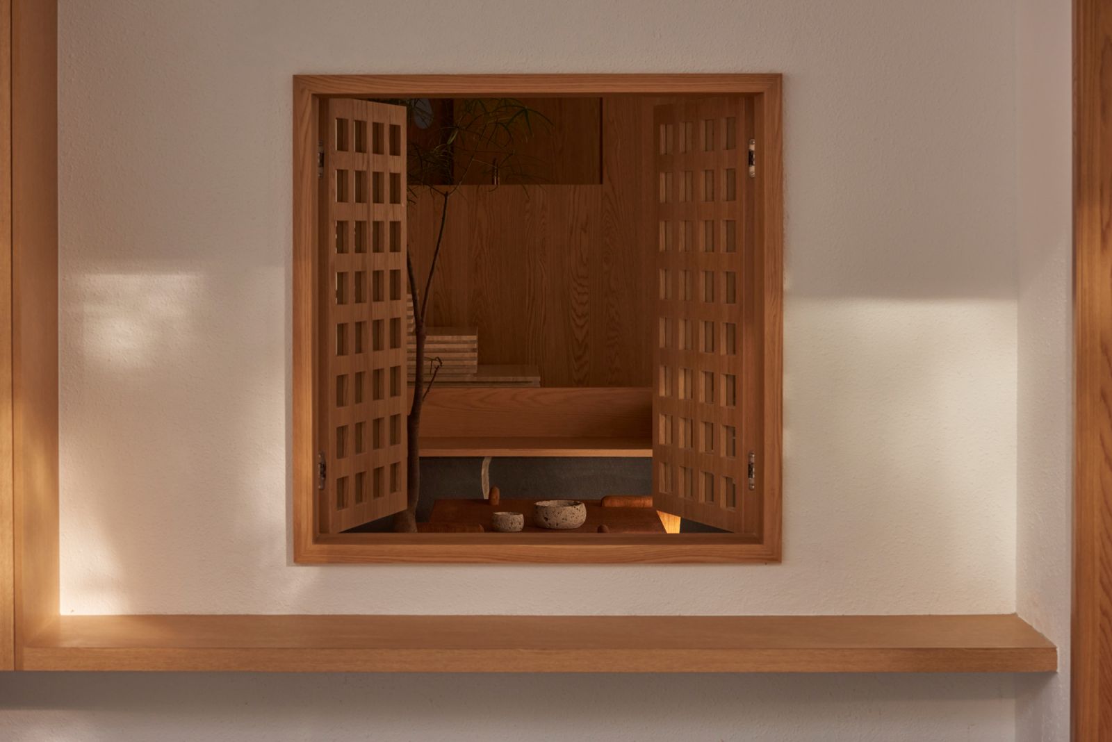 The softly lit window