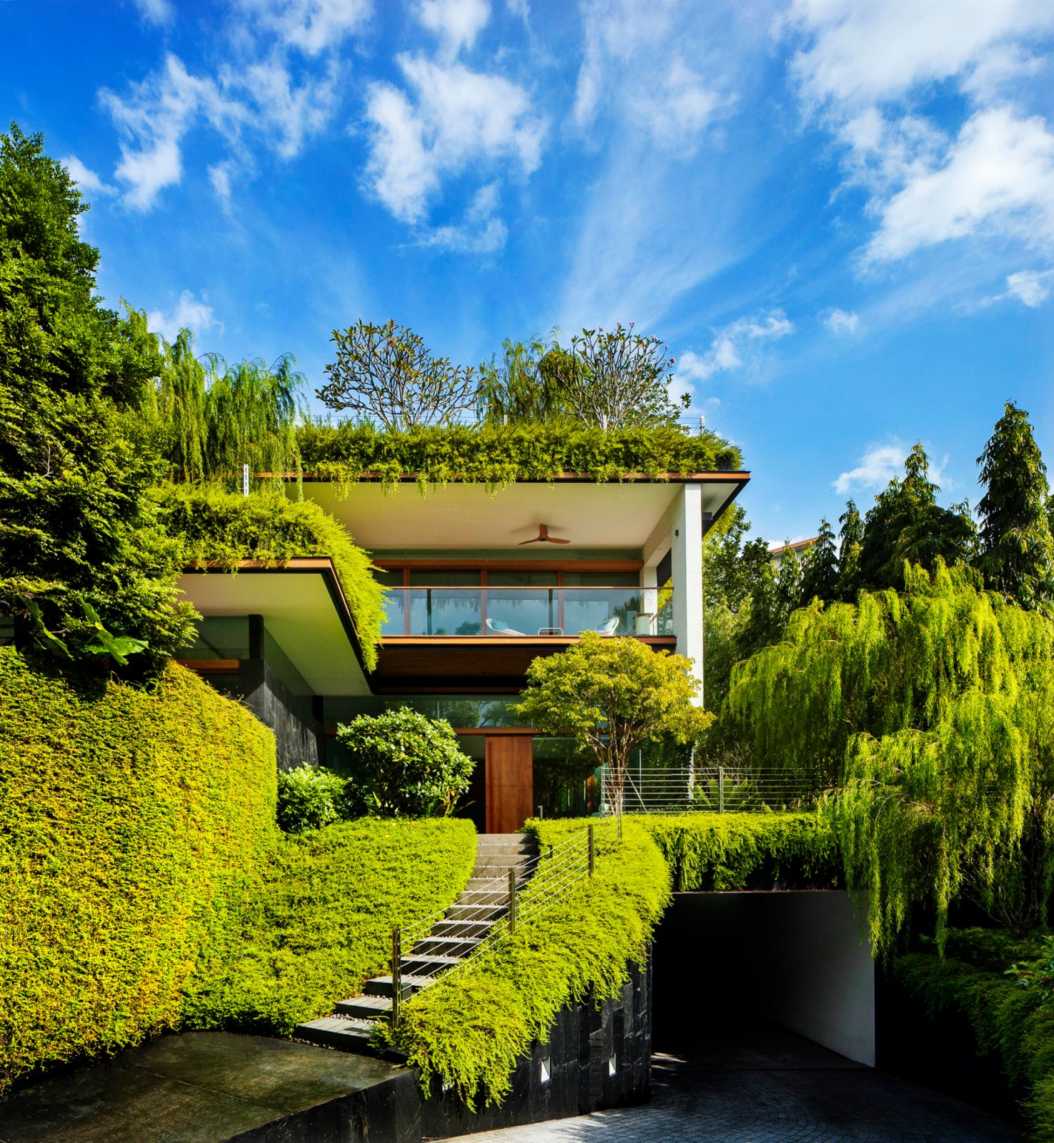 The facade of the Sky Pool House