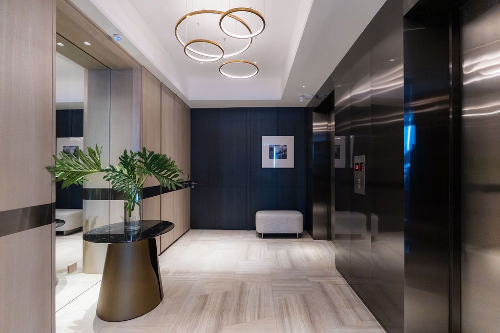 The private life lobby has been modified to fit the design theme