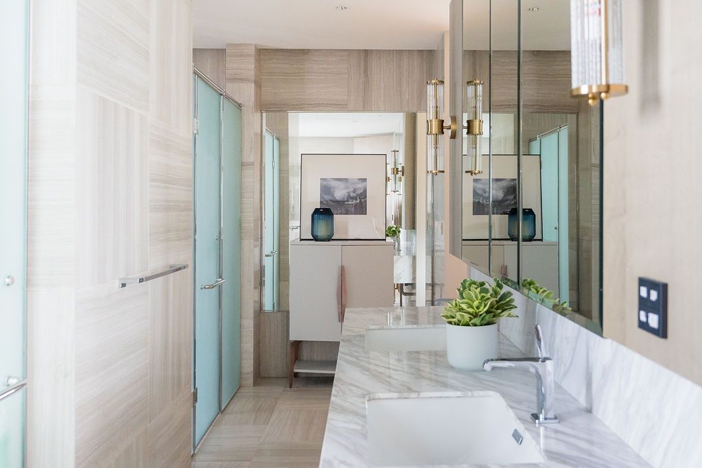 The bathroom is an oasis of calm