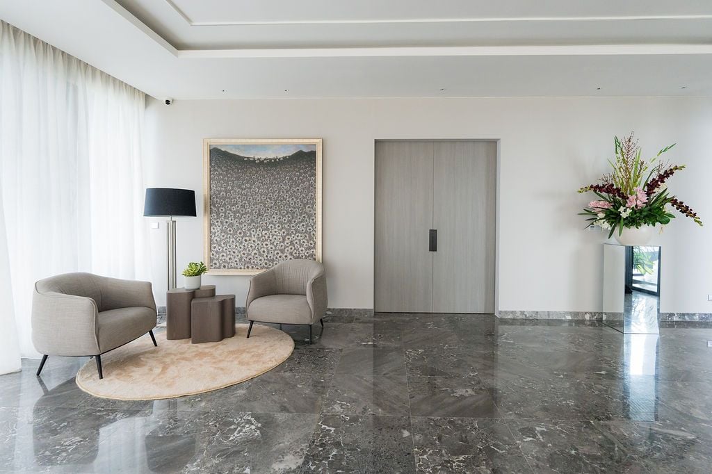 A small corner was carved in the open living space
