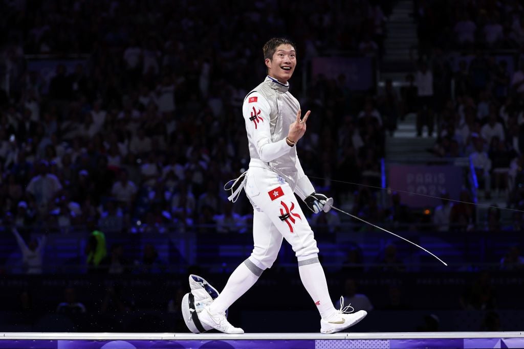 Cheung Ka-long from Hong Kong celebrates his victory in the men’s individual foil event at the Paris 2024 Olympics (Photo: Getty Images)