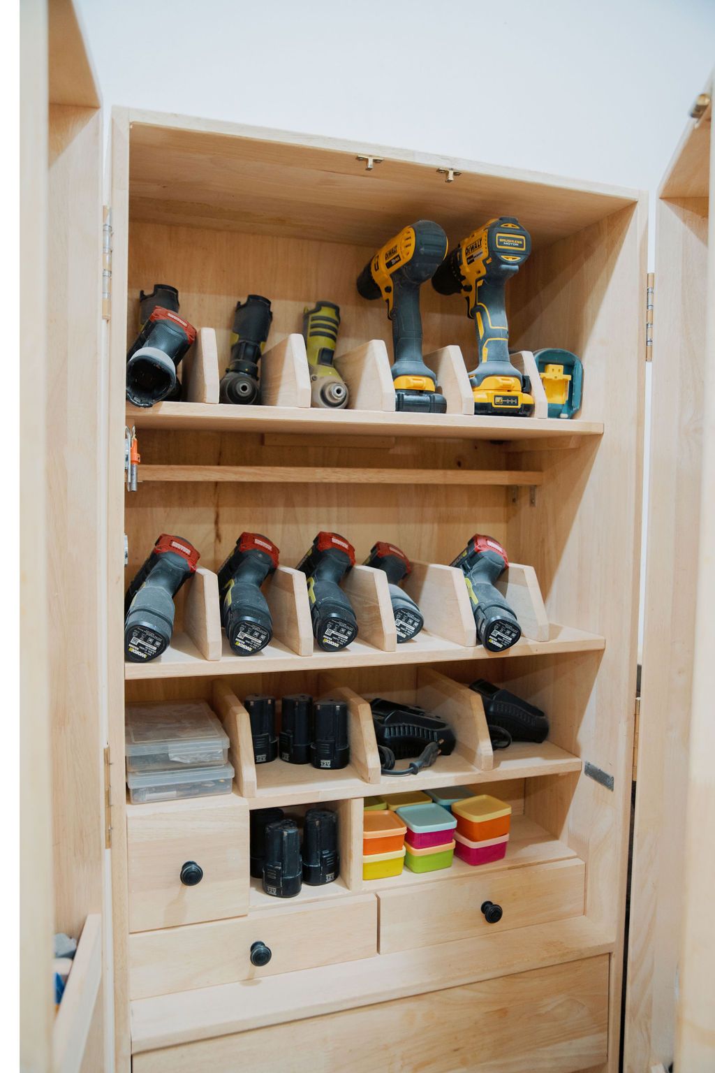 A tool cabinet that Aida built herself