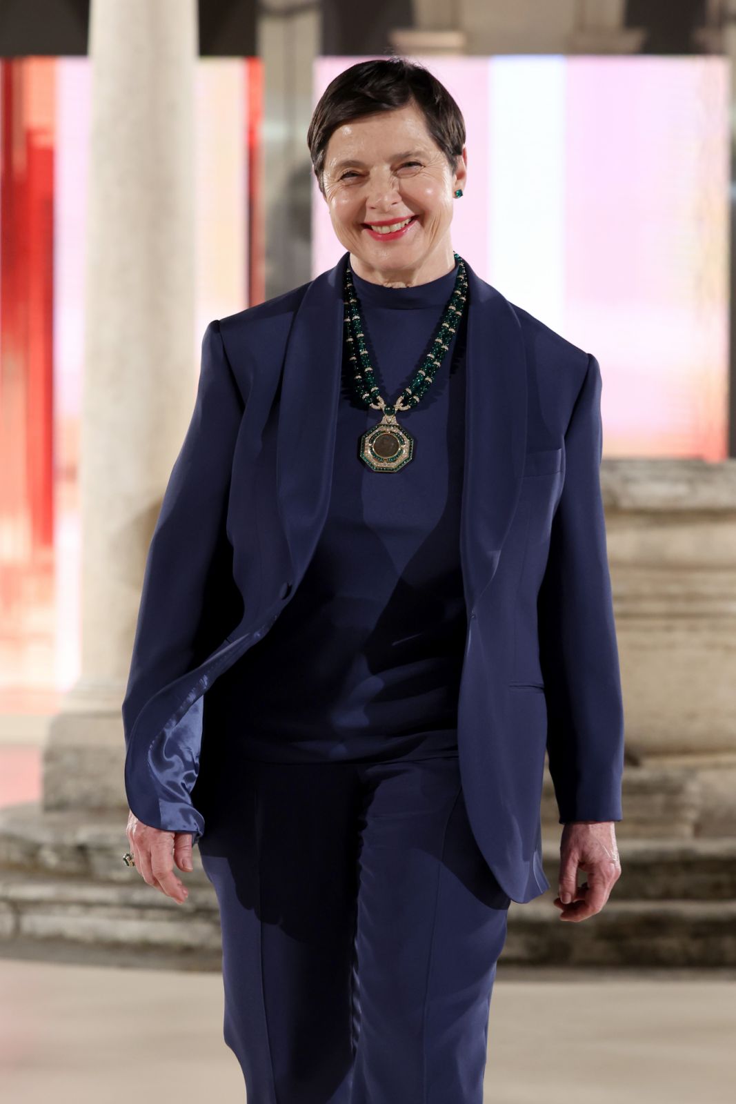 ROME, ITALY - MAY 20: Isabella Rossellini attends the Bulgari Aeterna High Jewelry Brand Event at Altare Della Patria on May 20, 2024 in Rome, Italy. (Photo by Pietro S. D'Aprano/Getty Images for Bulgari)