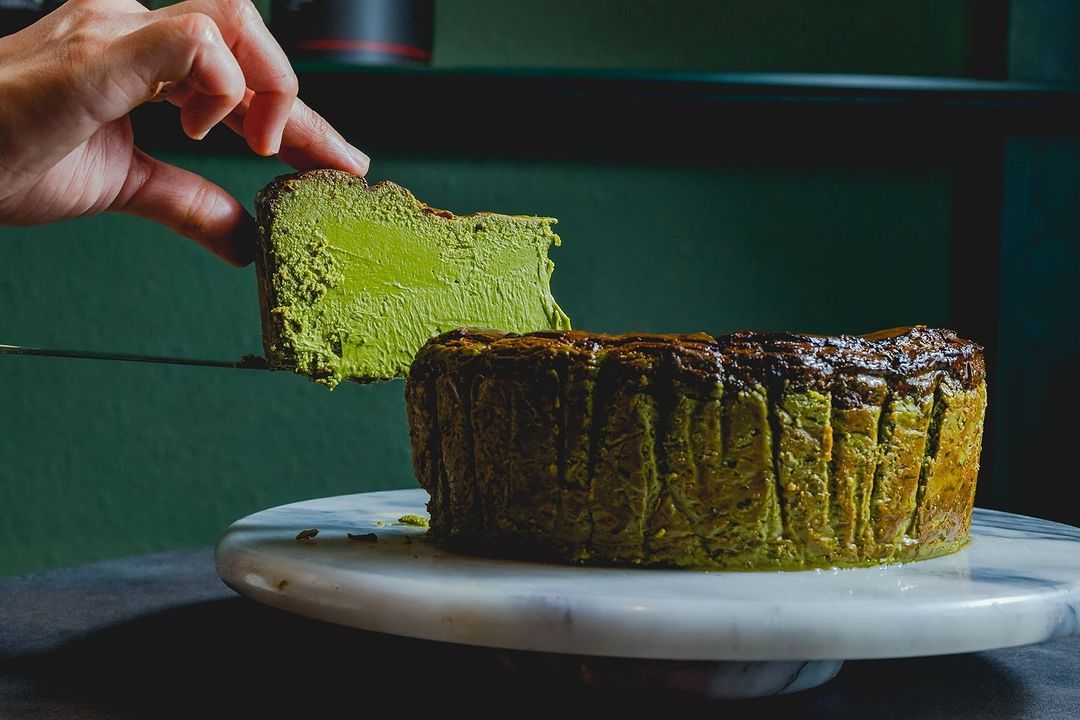 Basque burnt matcha cheesecake from Bask (Photo: Instagram / @bask.malaysia)