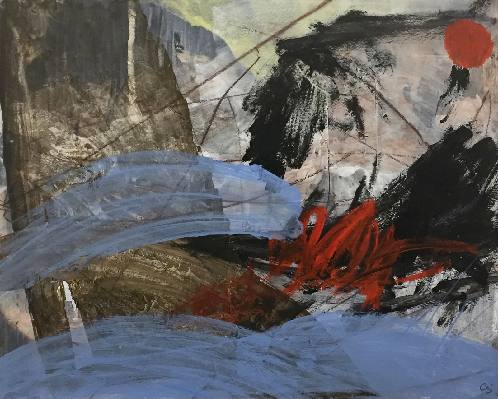 ‘Moving Mountains’ by Charlotte Chin, 2023, acrylic and mixed media on paper