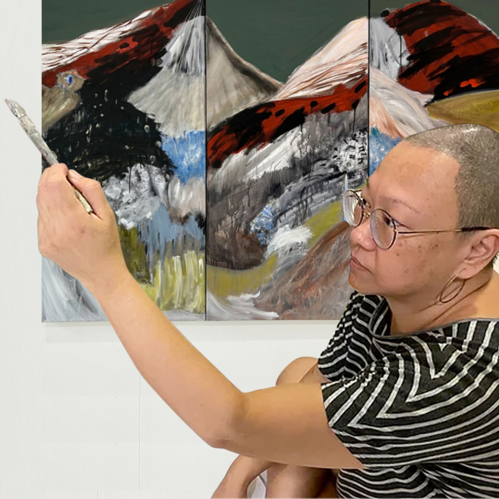 Artist Charlotte Chin at work