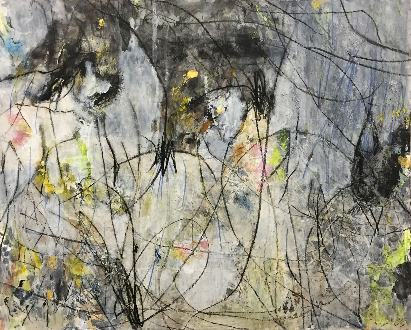‘To Catch A Firefly’ by Charlotte Chin, 2023, acrylic and mixed media on paper