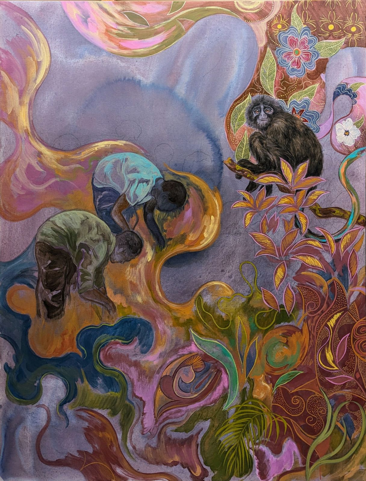 Khairulddin Wahab’s ‘Elusive Neighbours’, 2024, acrylic on canvas