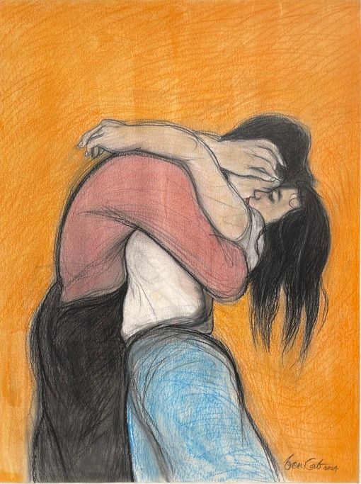 BenCab's 'Passionate Embrace' is a pastel and charcoal piece created in 2024 (Photo: Gajah Gallery)