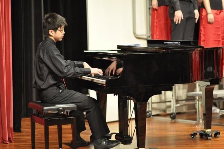 Young Leung played piano at school for an annual event in 2009 (Photo: Elliot Leung)