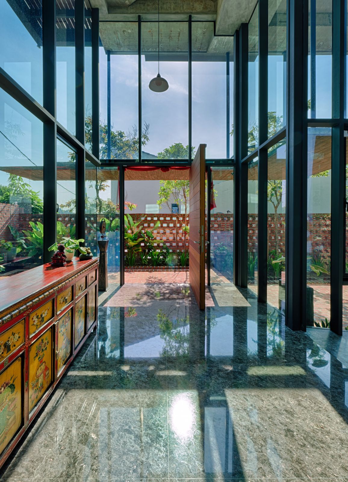 Natural light floods in