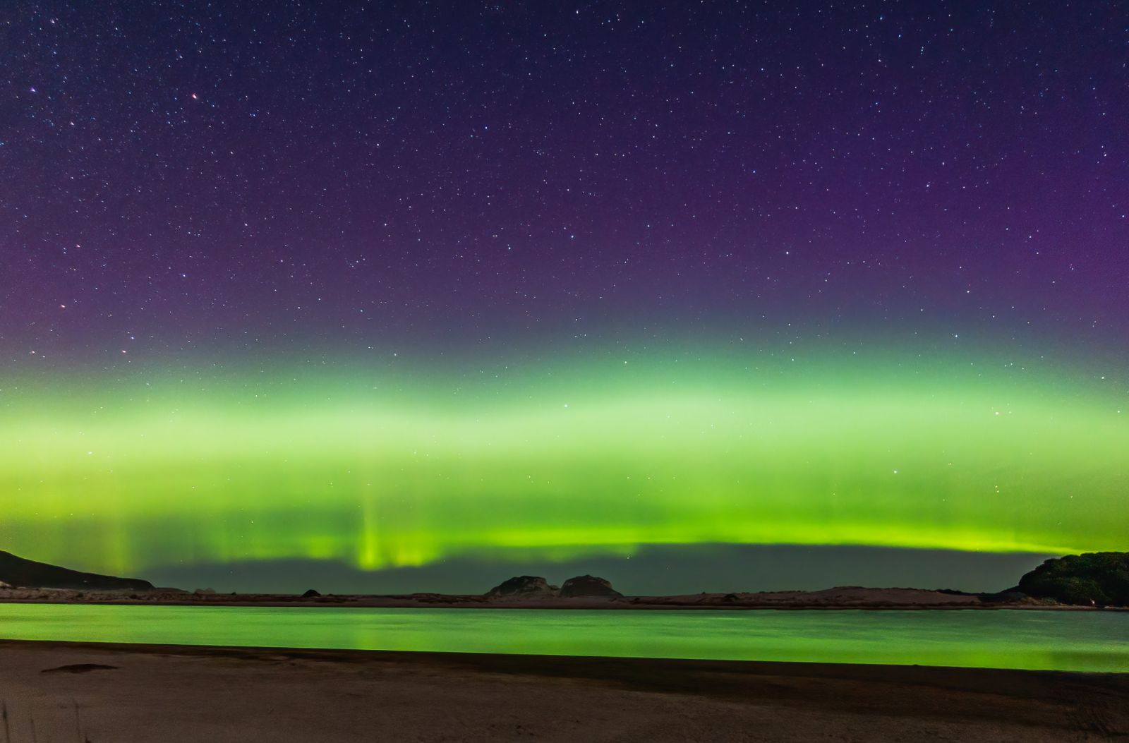The Aurora Australis over the South Coast Track (Photo: Discover Tasmania/MattyEaton)