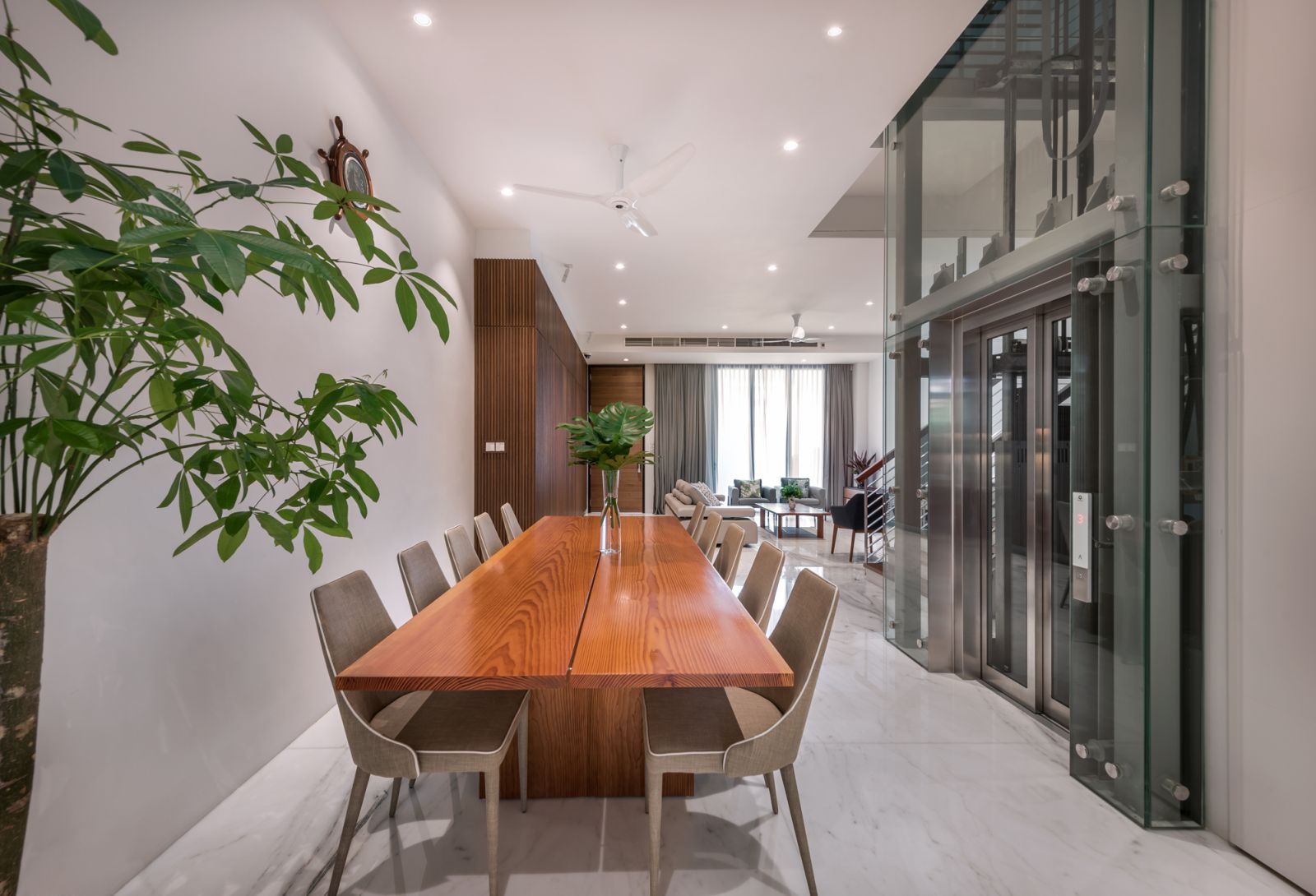 The dining space in the Faber Drive home offer ample room for large gatherings