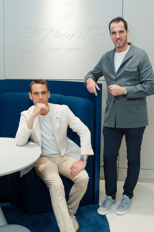 Edouard and Bertrand Meylan at the H. Moser & Cie. store-in-store in Sincere Fine Watches, Pavilion Kuala Lumpur