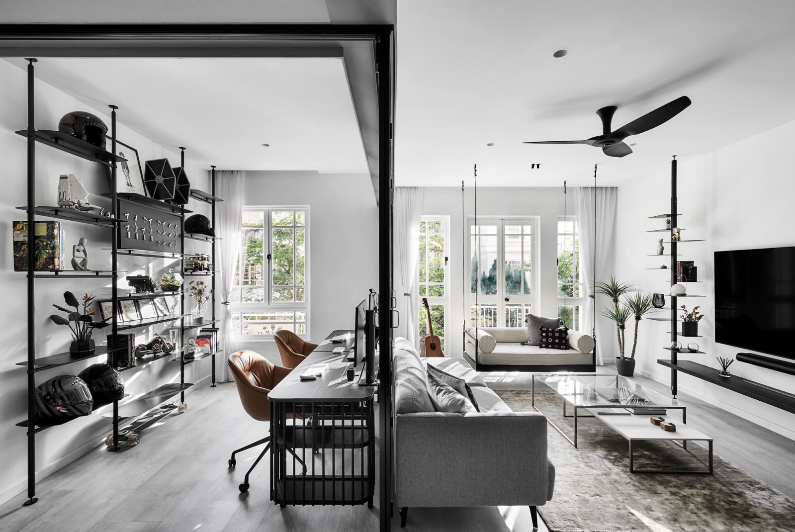The apartment’s reconfigured layout