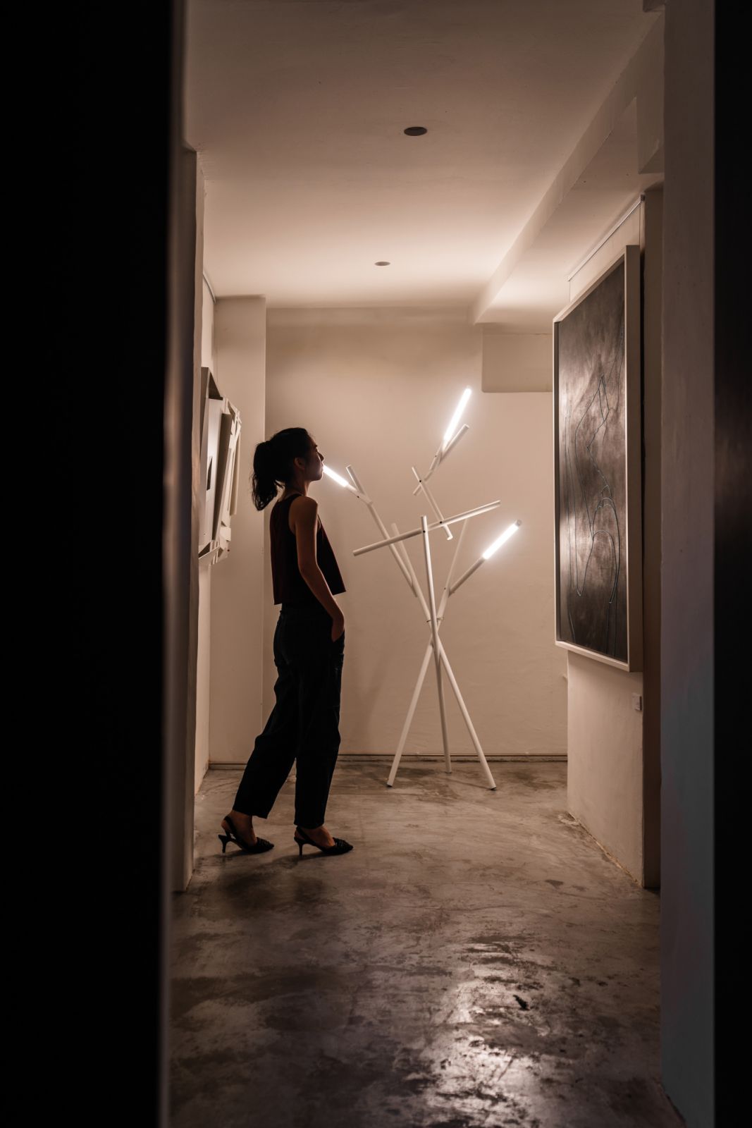 Artworks and designer pieces help to set the mood