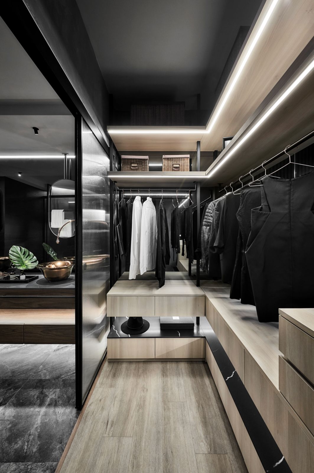 A sleek material palette worthy of a high-end boutique