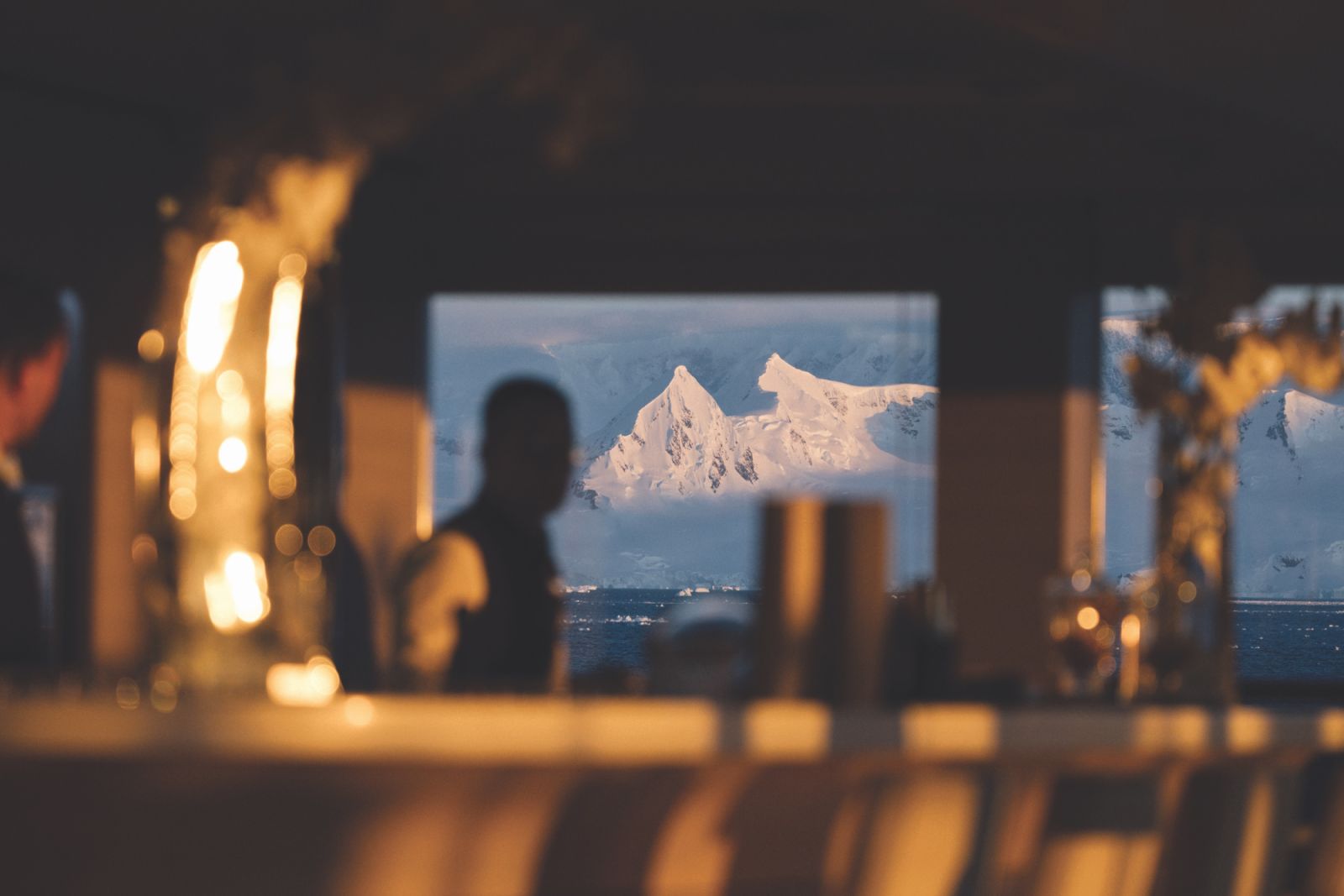 Happy hour cruising the Antarctic peninsula (Image courtesy of Ponant Cruises)