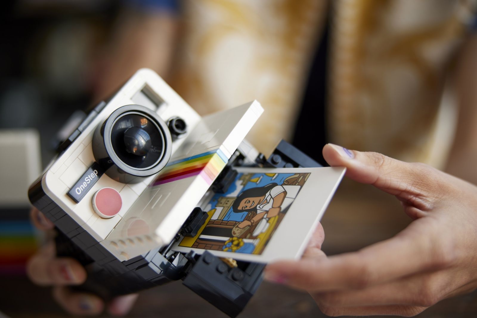 The Lego Polaroid is an authentically detailed brick model of the Polaroid OneStep SX-70 Camera