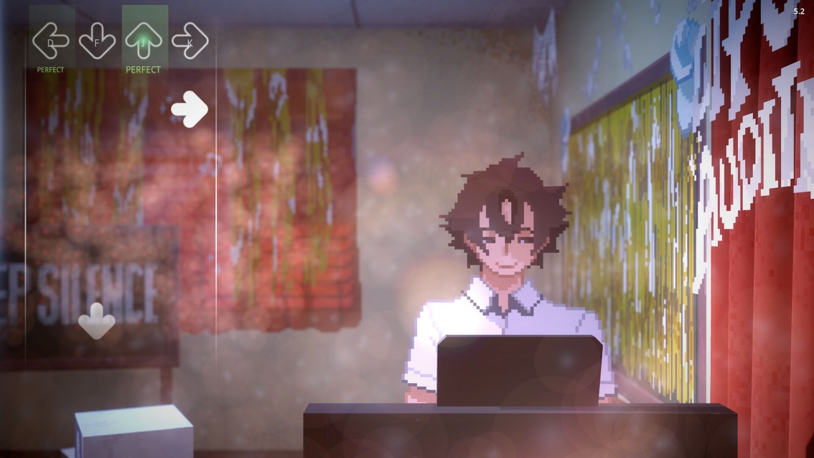 Mark playing video games in his room