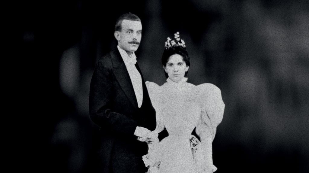 Couple Estelle Arpels and Alfred Van Cleef at their wedding (photo: Van Cleef & Arpels)