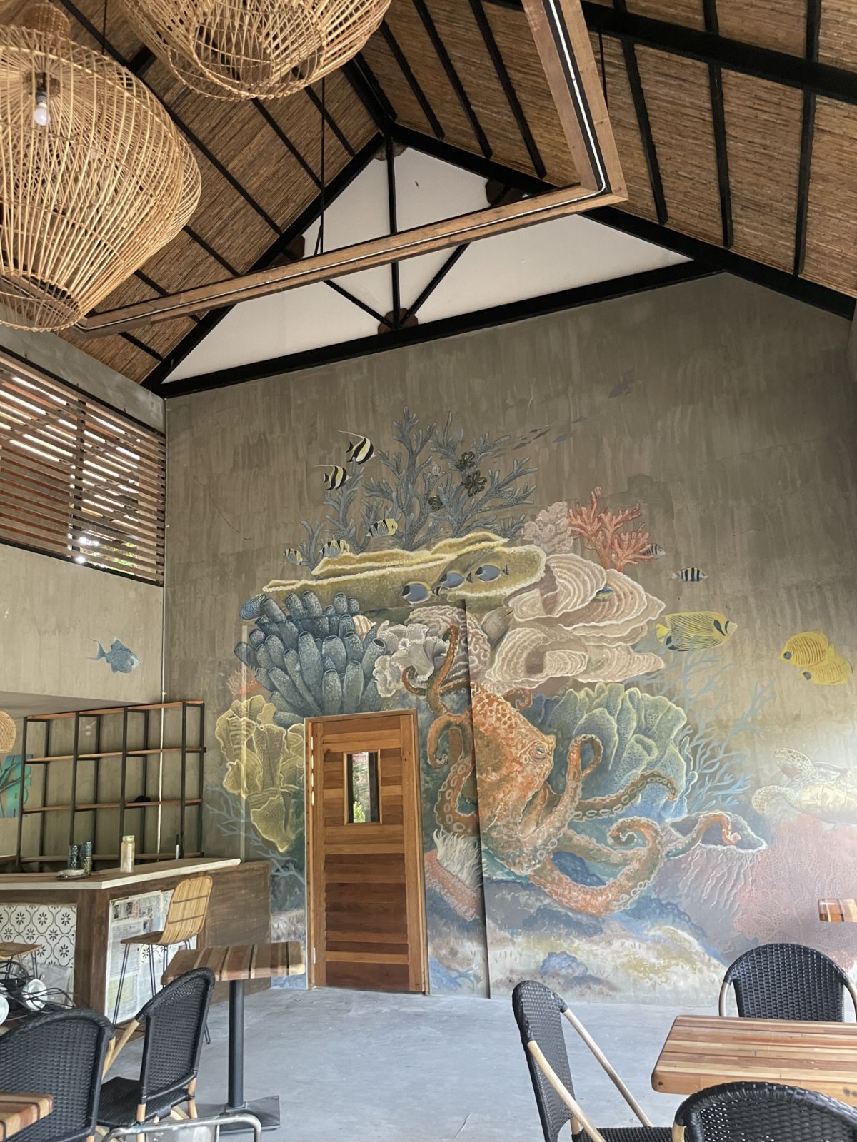 Tara Soriano's mural at Salum Resort, Dumaguete