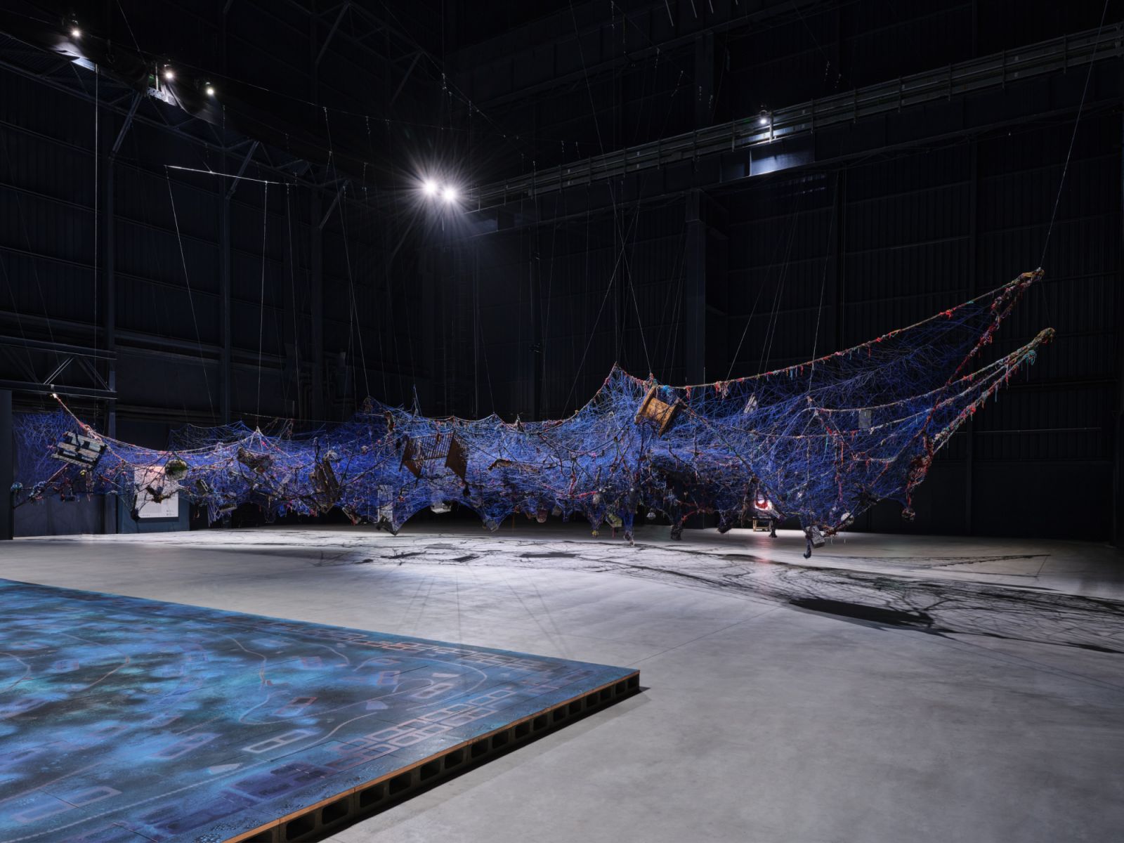 Installation view of Ward's "Ground Break" at Pirelli HangarBicocca, Milan (2024) (Photo: Agostino Osio, courtesy Lehmann Maupin and the artist)