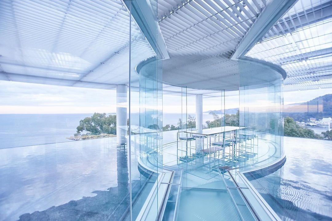The glass-encased Atami Kaihourou, designed by Kengo Kuma (Photo: Instagram / @atami_kaihourou)
