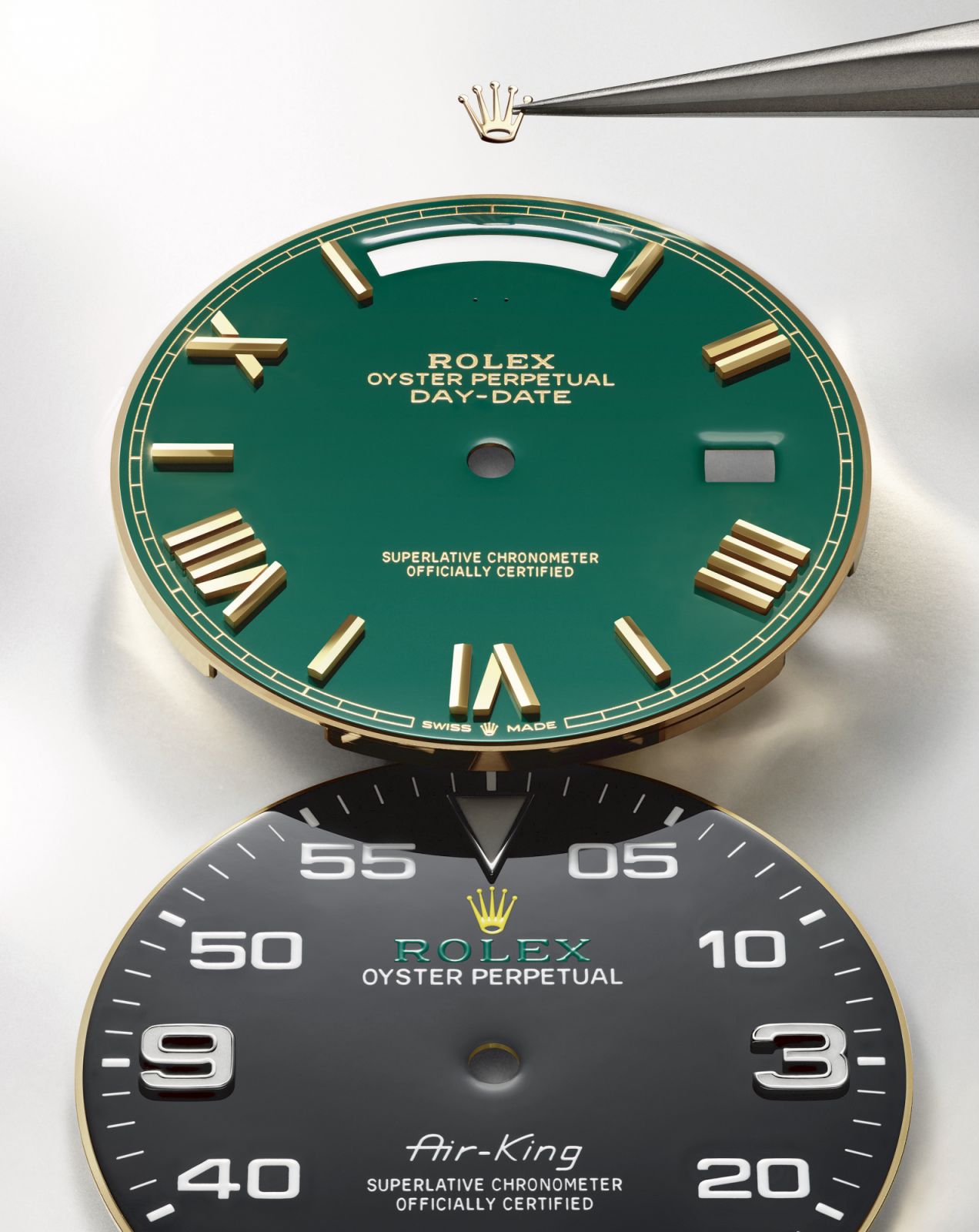 Laquer dial of the Oyster Perpetual Air-King and Day-Date 40