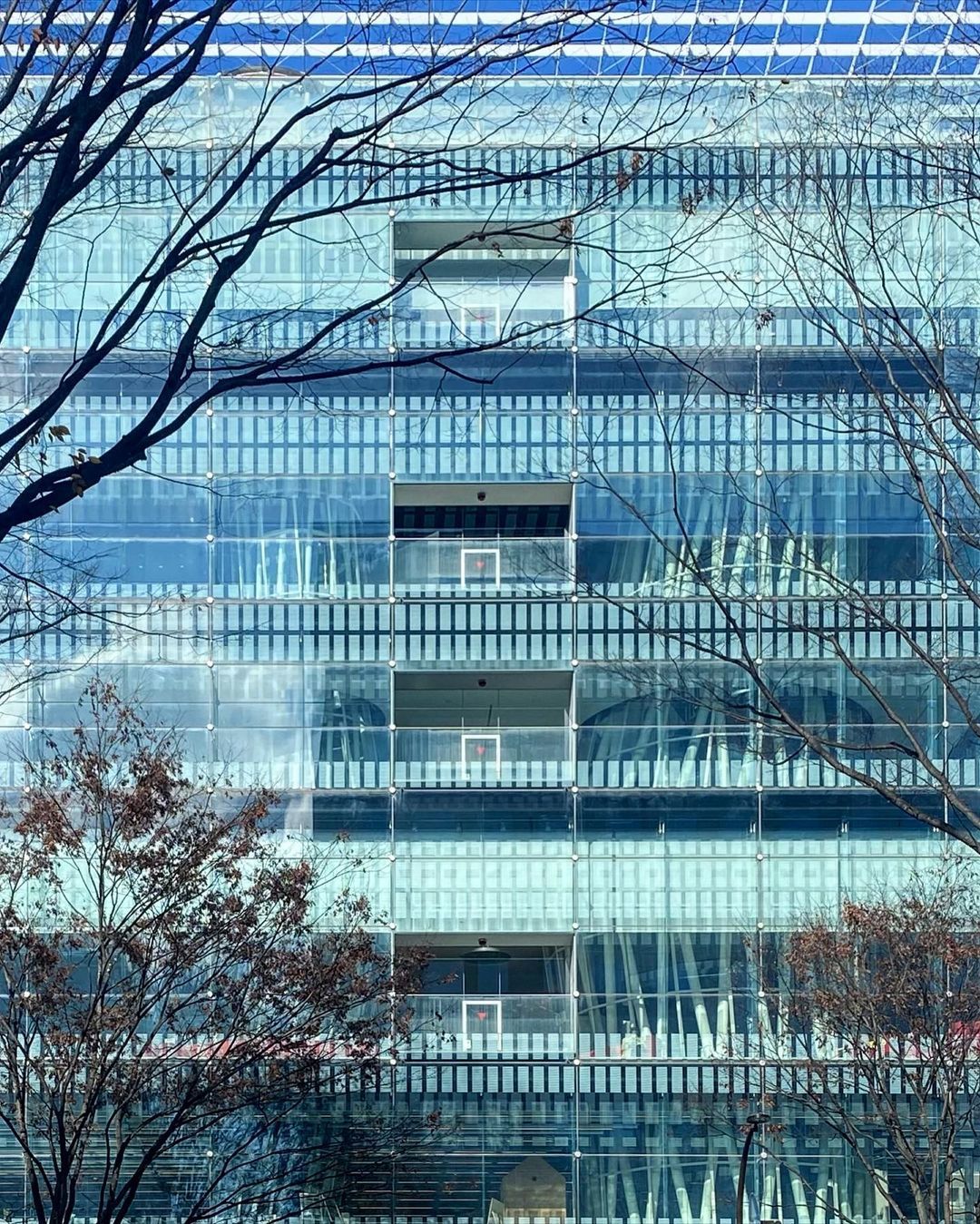 The transparent façade accommodates the surrounding urban landscape (Photo: Instagram / @shunkun___)