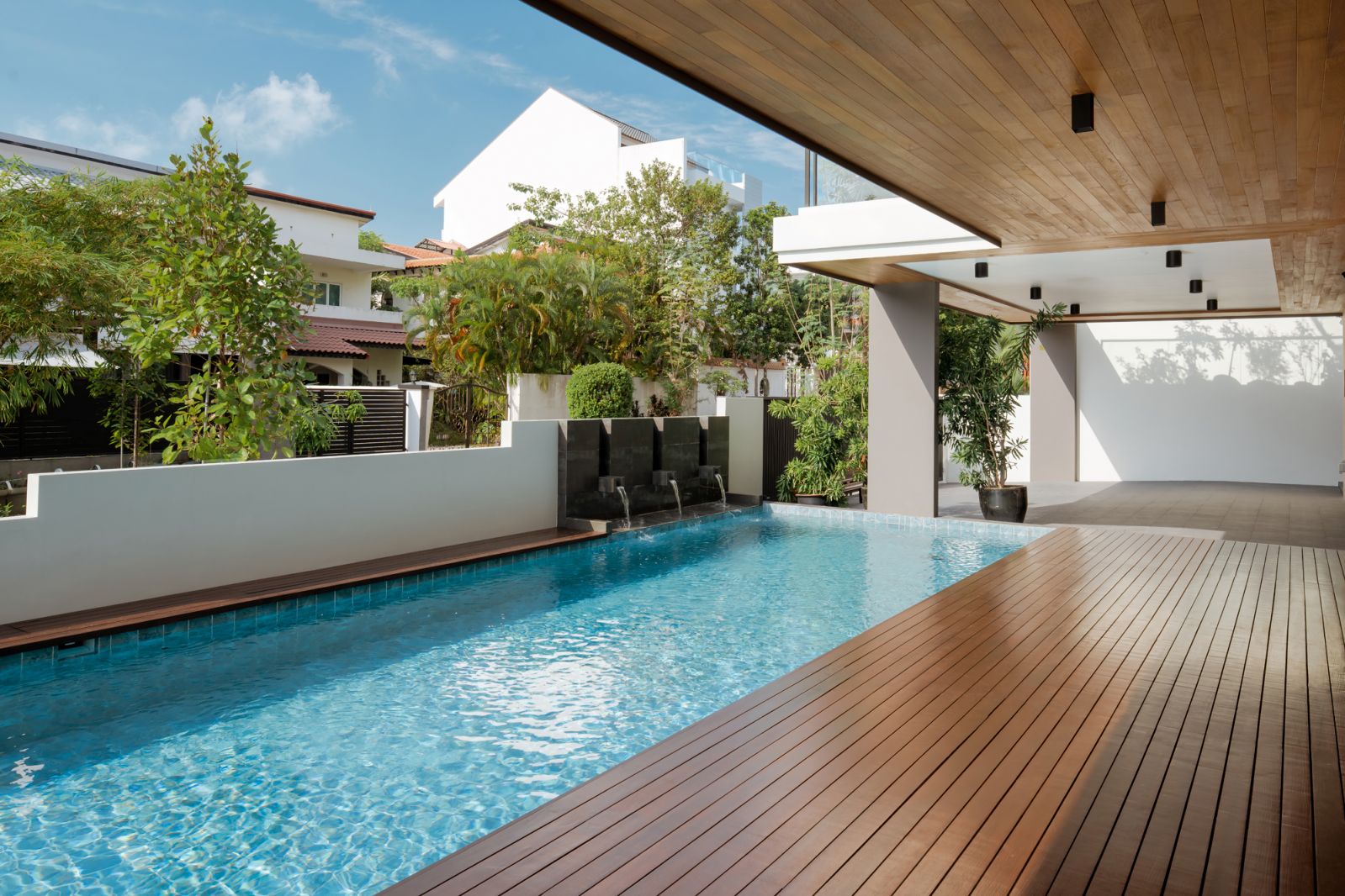 Another view of the pool by Trace Design & Build