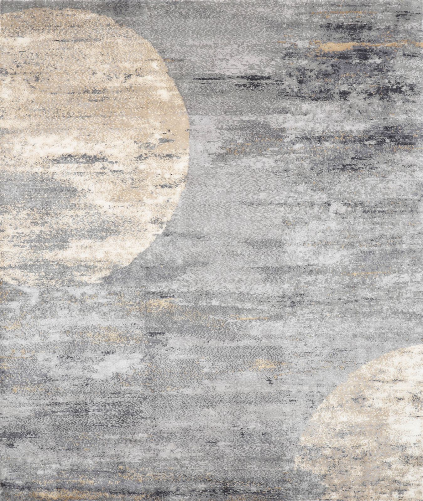 The Moonsilk rug conjures up a poetic image of the moon in a misty sky