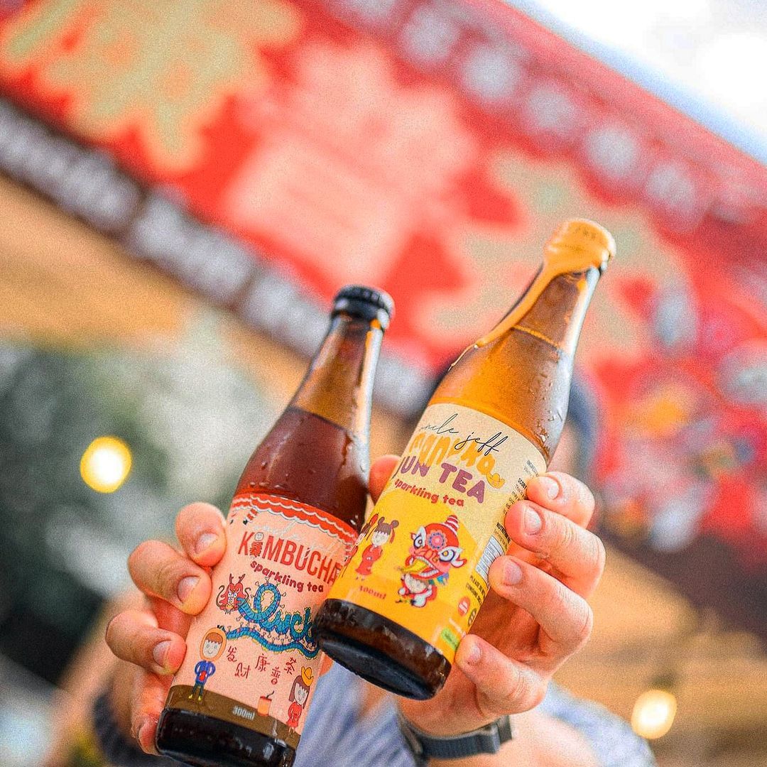Bottles of kombucha and Jun Tea (Photo: Instagram / @unclejeffdrinks)