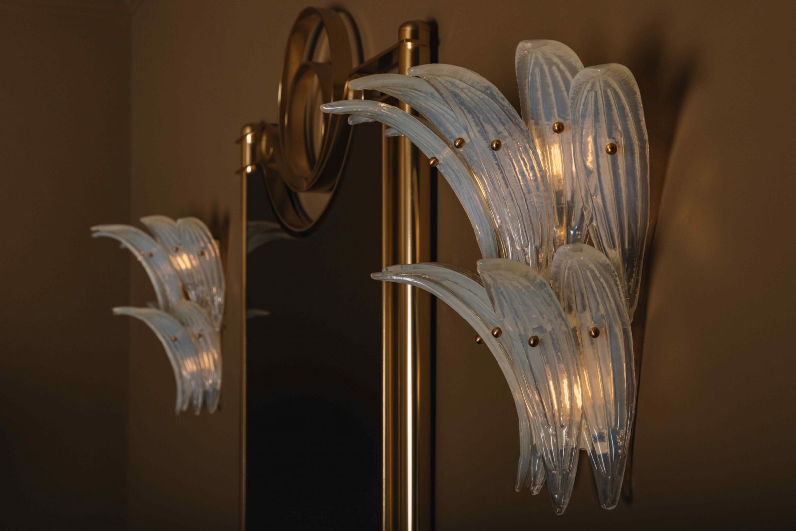 Art Deco patterned furnishing with opulent accents of gold and chrome