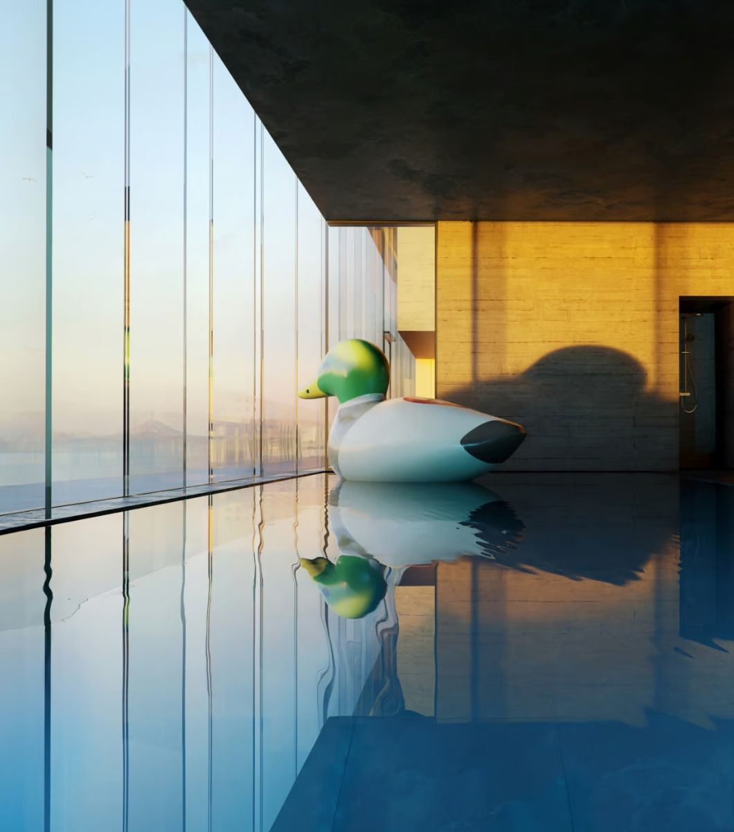 The giant inflatable duck emblematic of Nigo’s Human Made brand (Photo: Instagram / @designboom)