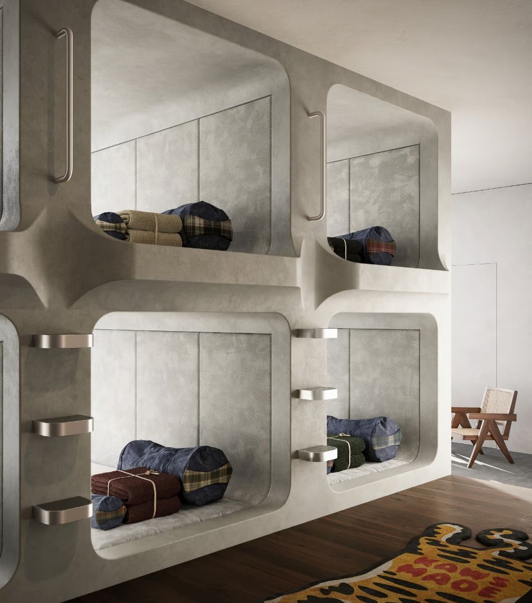 Sleeping pods inspired by Nigo’s personal vacation home (Photo: Instagram / @designboom)