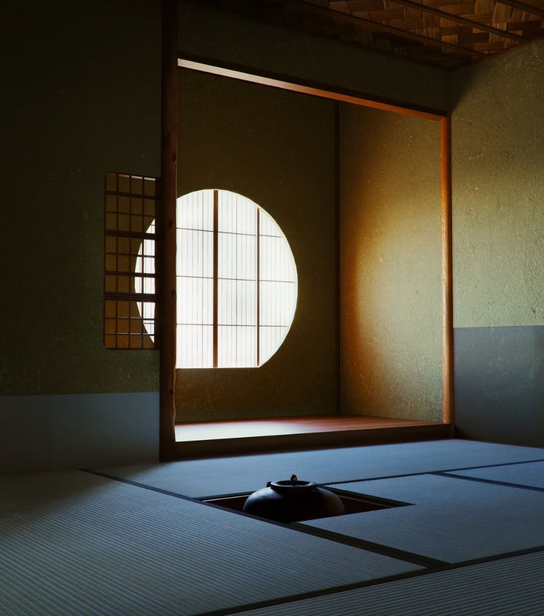 A traditional tea room inspired by Nigo’s deep involvement in the world of Japanese pottery (Photo: Instagram / @designboom)