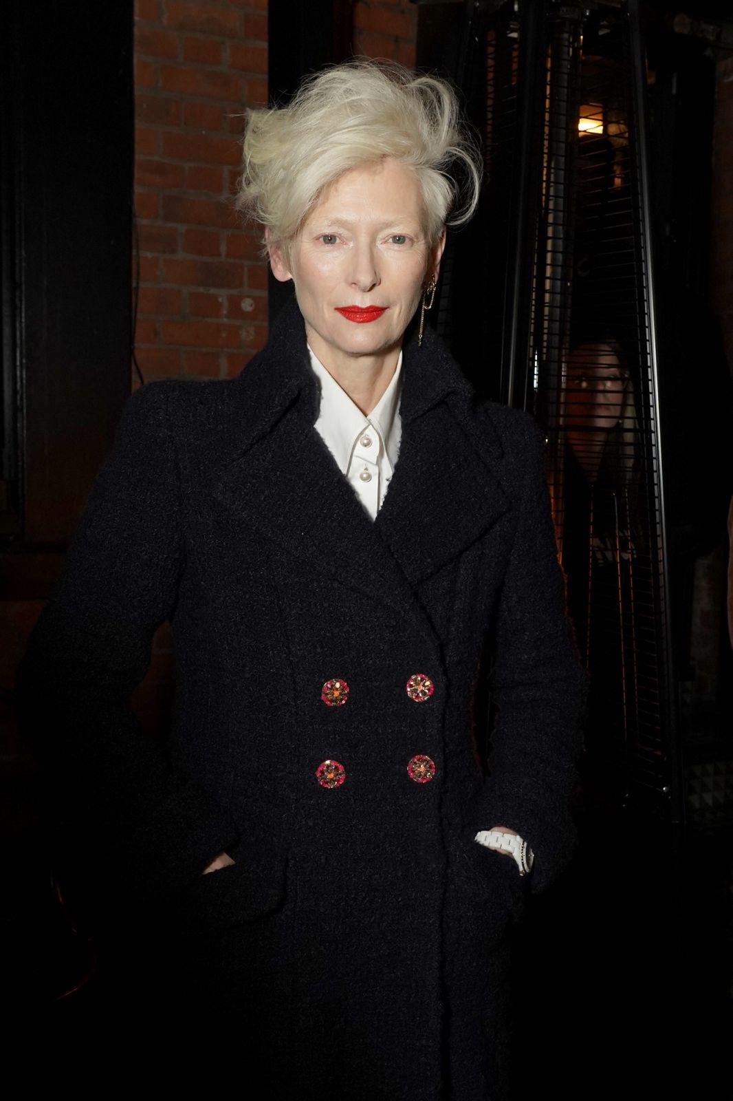 MANCHESTER, ENGLAND - DECEMBER 07: Tilda Swinton attends the CHANEL Metiers D'Art Show on December 07, 2023 in Manchester, England. (Photo by Dominic Lipinski/Getty Images)