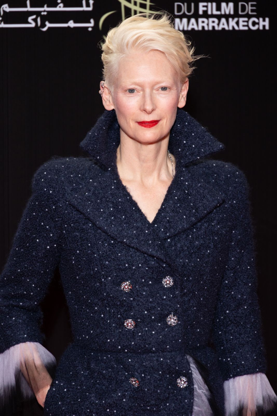 MARRAKECH, MOROCCO - NOVEMBER 27: Actress Tilda Swinton attends the "Memory" screening during the 20th Marrakech International Film Festival on November 27, 2023 in Marrakech, Morocco. (Photo by Marc Piasecki/WireImage)