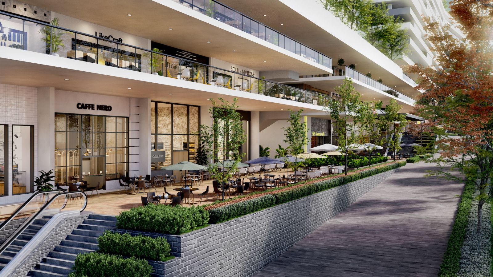 The al-fresco vibe of this development takes advantage of the cooling climate (Photo: Artist’s impression)