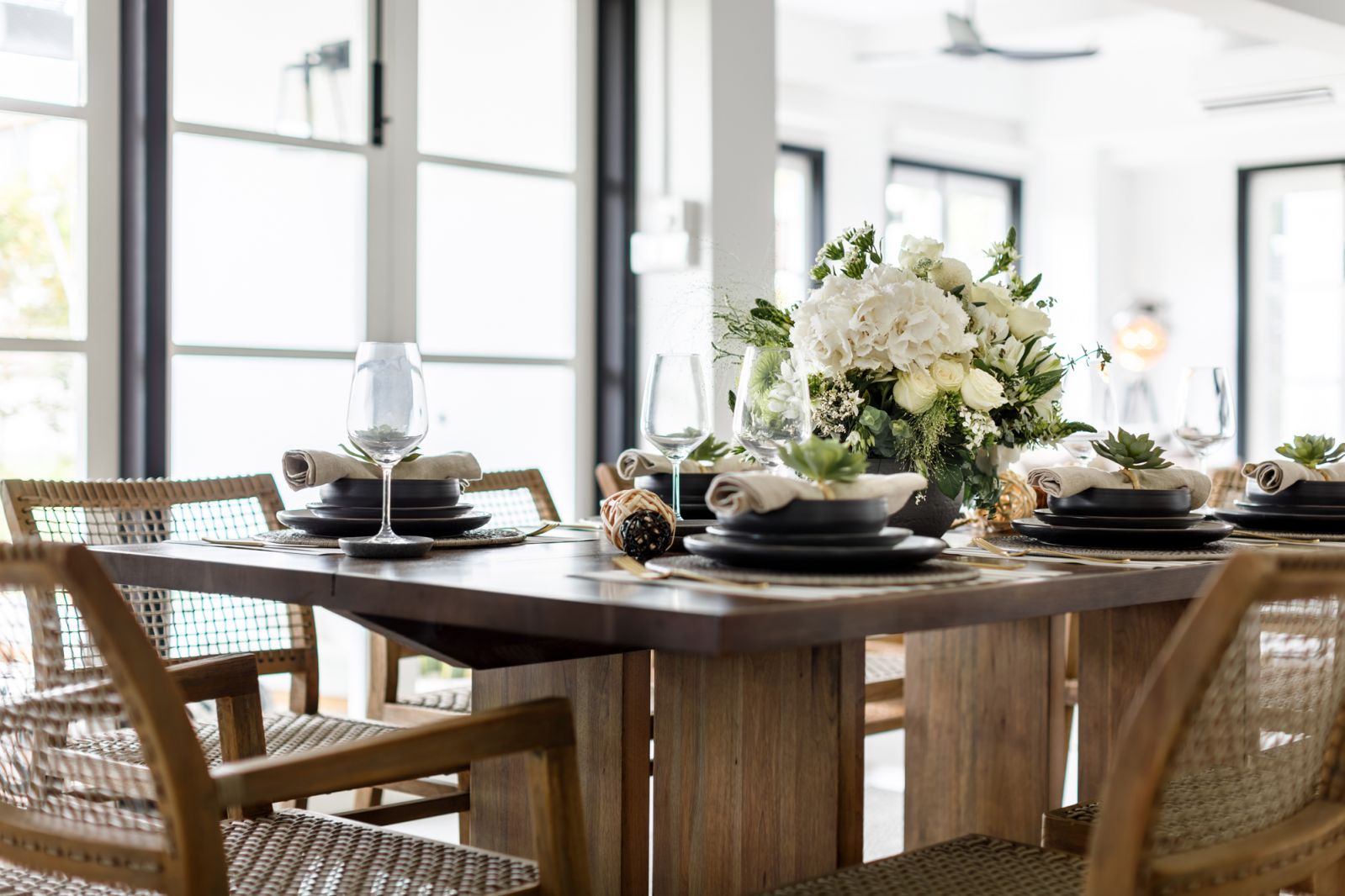 A close-up view of the dining space