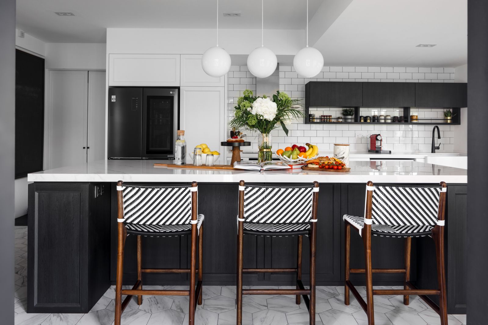 The open kitchen’s elegant appeal