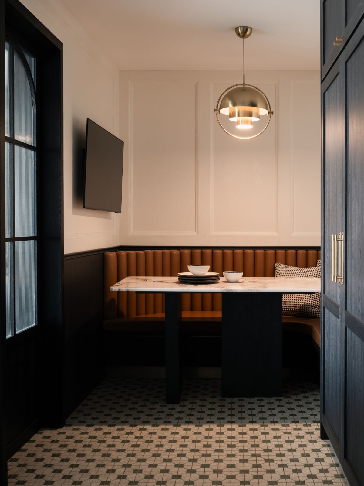Cosy seating was built into the corner