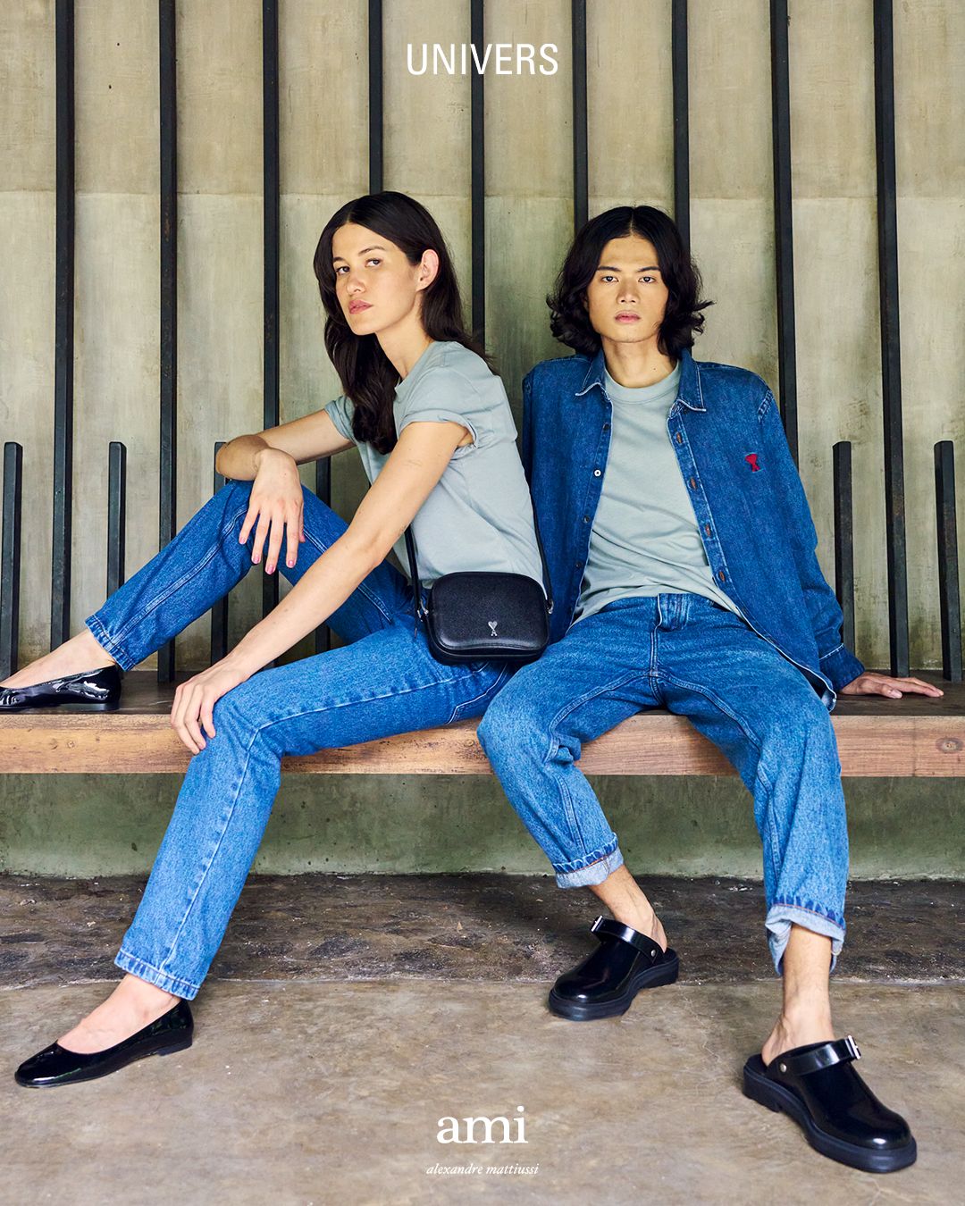 An edgy spin on the Canadian tuxedo with pieces from AMI Paris (Photo: Univers)